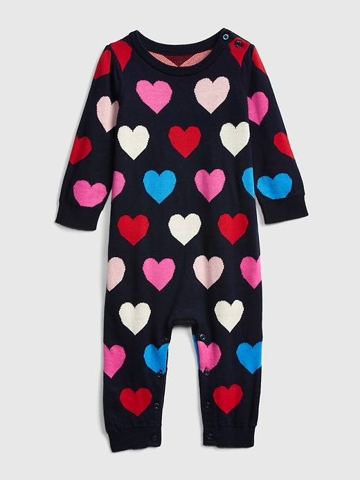 Image number 1 showing, Baby Heart Sweater One-Piece