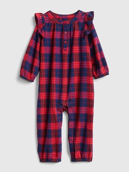 Image number 1 showing, Baby Plaid Ruffle One-Piece
