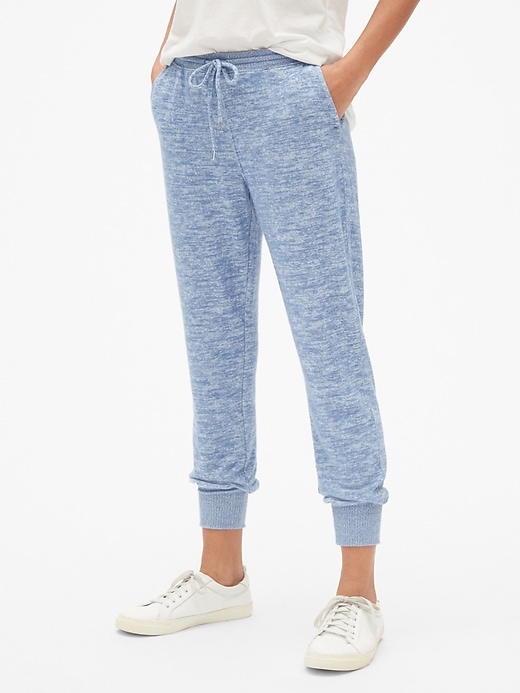 1 of 8 showing, with the color light blue marl of product Softspun Brushed Joggers