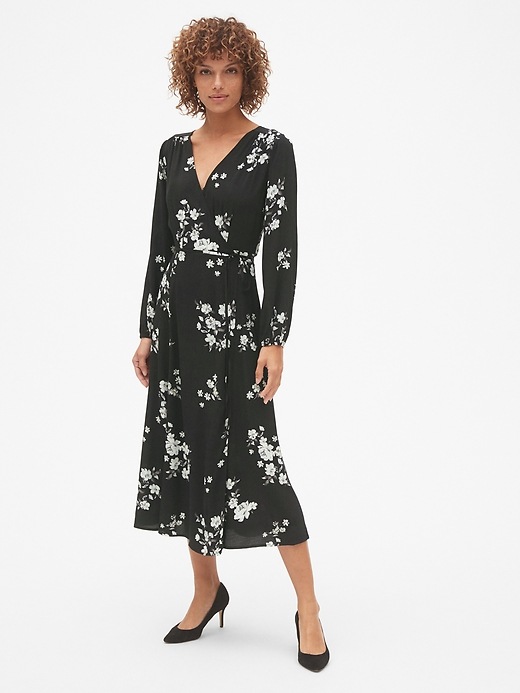 Image number 3 showing, Long Sleeve Wrap Midi Dress