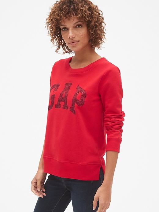 Image number 1 showing, Glitter Logo Crewneck Pullover Sweatshirt