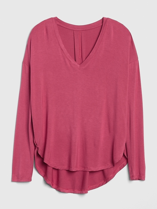 Image number 6 showing, Long Sleeve V-Neck T-Shirt in Luxe Jersey