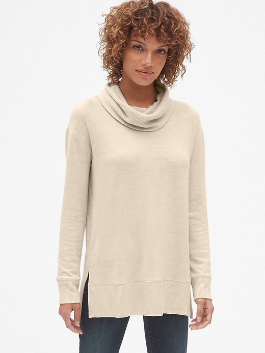 View large product image 1 of 1. Softspun Cowl-Neck Pullover Sweater