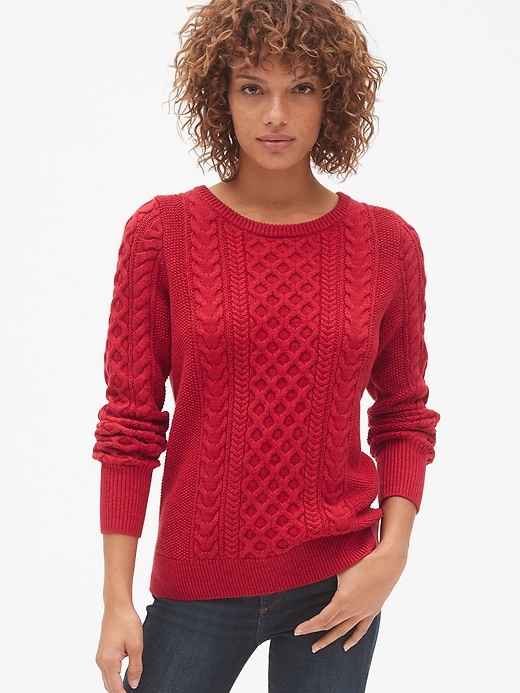 Image number 5 showing, Cable-Knit Crewneck Pullover Sweater