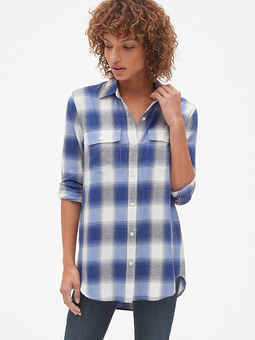 Image number 1 showing, Oversized Boyfriend Flannel Shirt