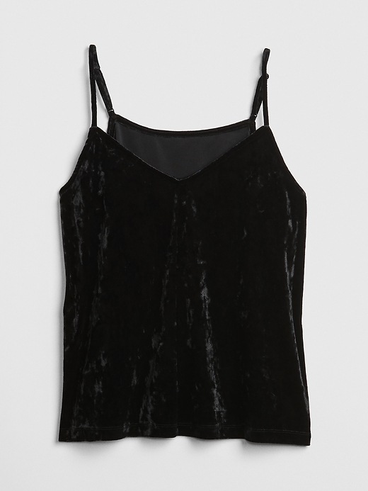 Sears Women's Velvet Camisole Top Medium Black Rhinestone