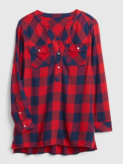 Image number 2 showing, Plaid Henley Tunic