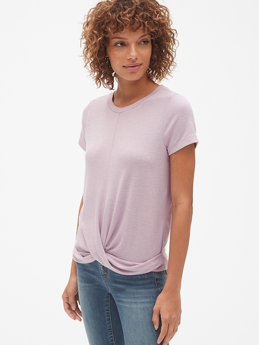 Image number 7 showing, Softspun Short Sleeve Twist-Hem T-Shirt