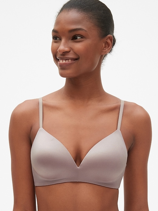 View large product image 1 of 1. Everyday Smooth Wireless Bra with Lace-Trim