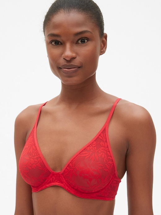 View large product image 1 of 1. Bare Natural Plunge Lace Bra