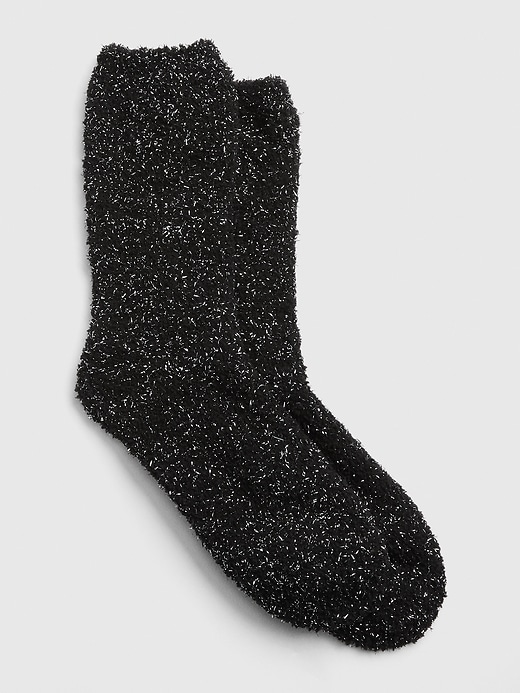 View large product image 1 of 1. Cozy Glitter Crew Socks