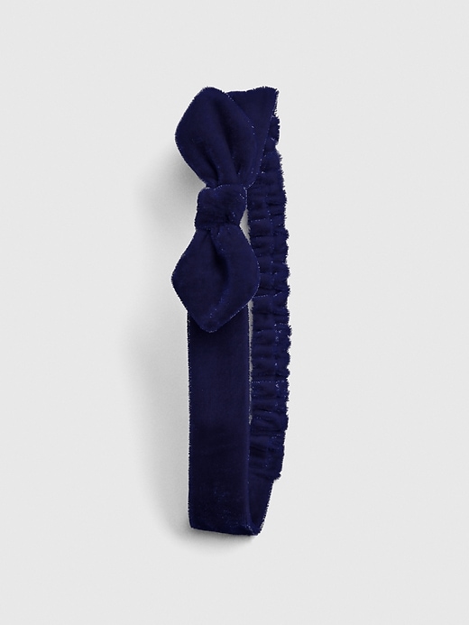 1 of 8 showing, with the color dark night of product Velvet Bow Headband