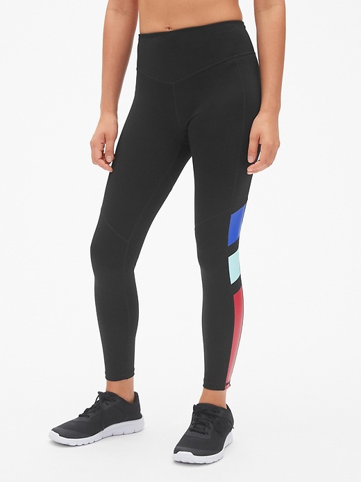 Image number 8 showing, GapFit High Rise Blackout Colorblock Full Length Leggings