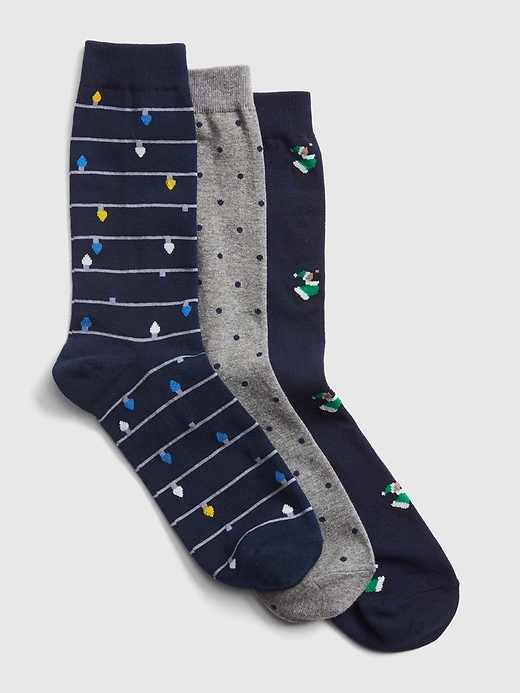View large product image 1 of 1. Pattern Crew Socks (3-Pack)