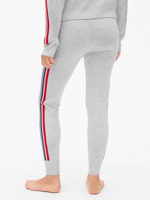 2 of 8 showing, with the color light heather gray of product Side Stripe Sweater Leggings