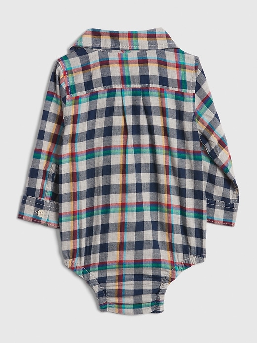 Image number 2 showing, Baby Flannel Long Sleeve Bodysuit