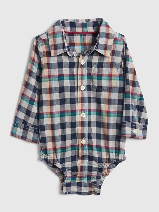 Image number 1 showing, Baby Flannel Long Sleeve Bodysuit