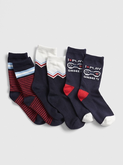 View large product image 1 of 1. Kids Gamer Crew Socks (3-Pack)