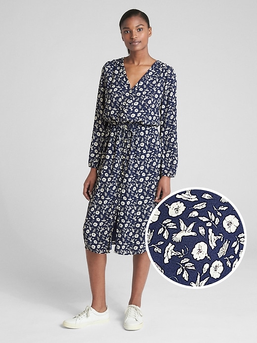 View large product image 1 of 1. Long Sleeve Button-Down Midi Dress