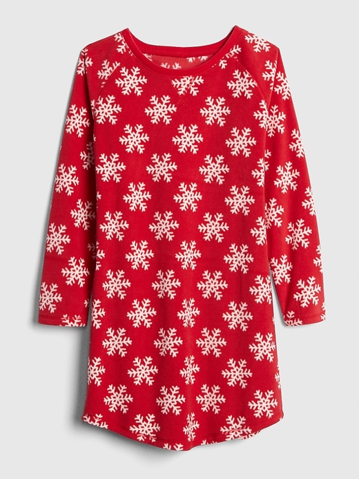 Image number 1 showing, Snowflake PJ Dress in Fleece