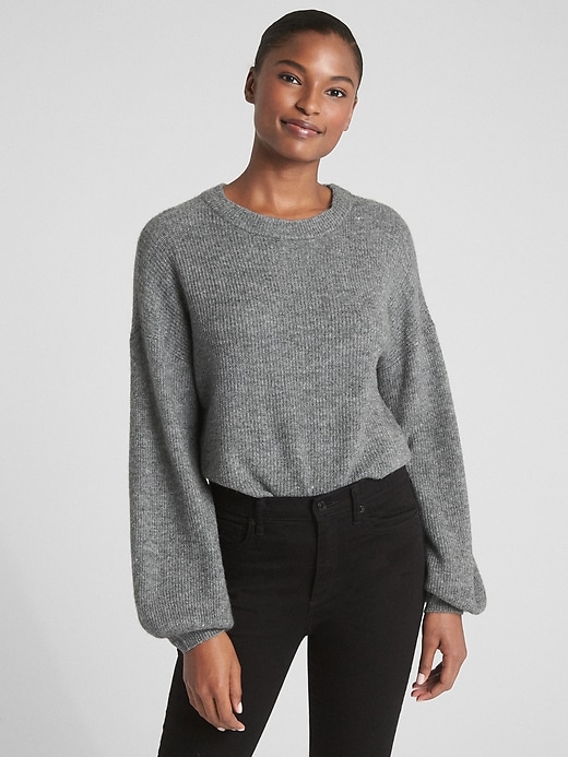 Image number 1 showing, Blouson Sleeve Pullover Sweater