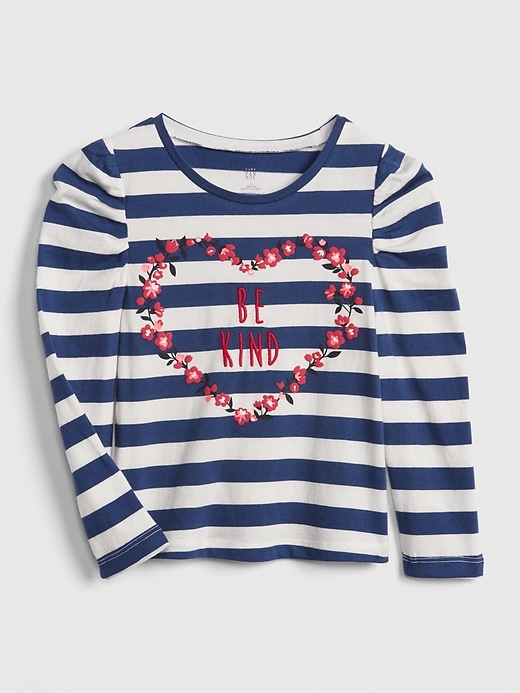 1 of 8 showing, with the color placement heart of product Love Graphic Long Sleeve T-Shirt