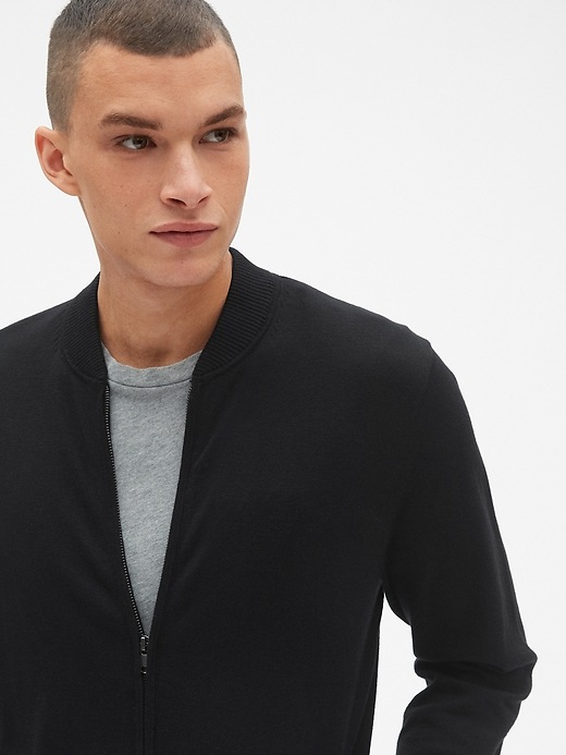 Image number 5 showing, Full-Zip Bomber Sweater