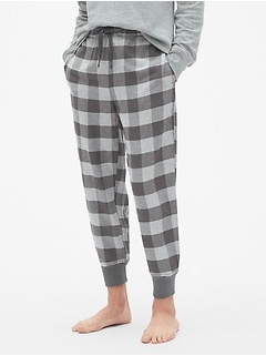 gap flannel joggers