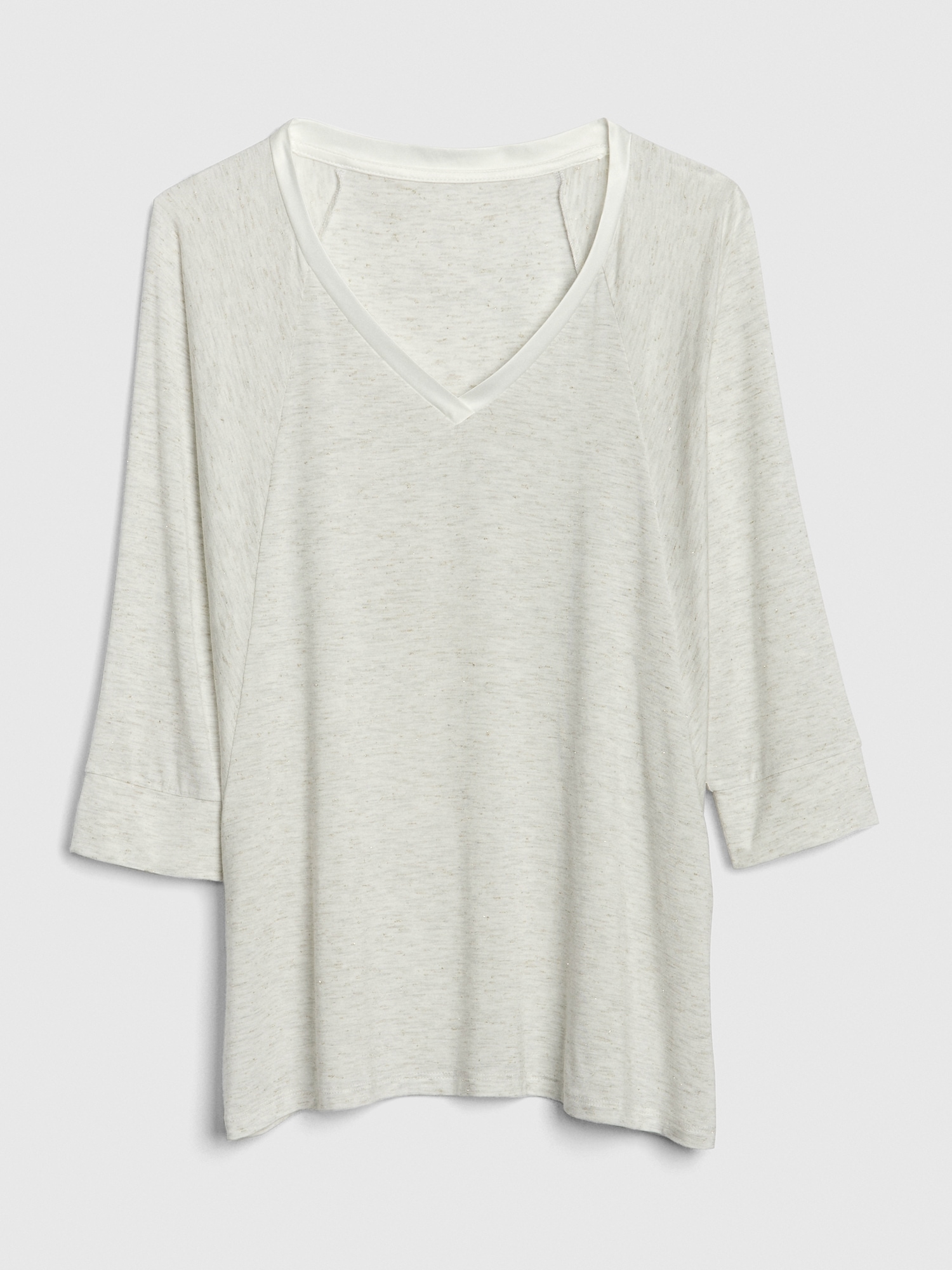 Metallic Speckled VNeck TShirt in Modal Gap