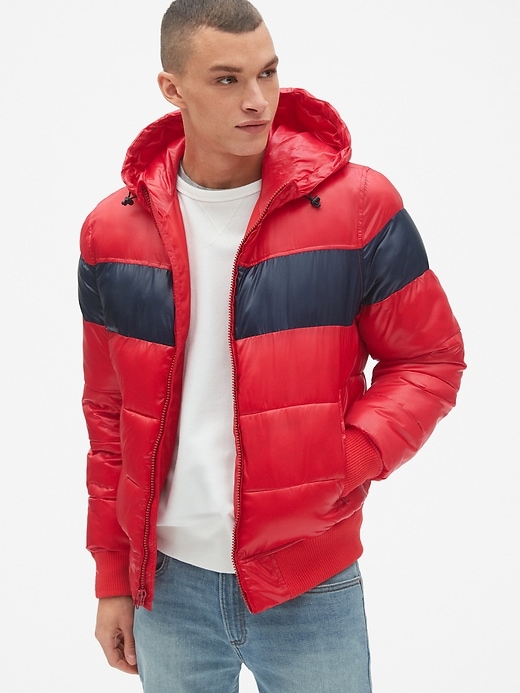 Image number 1 showing, Heavyweight Colorblock Hooded Puffer Jacket