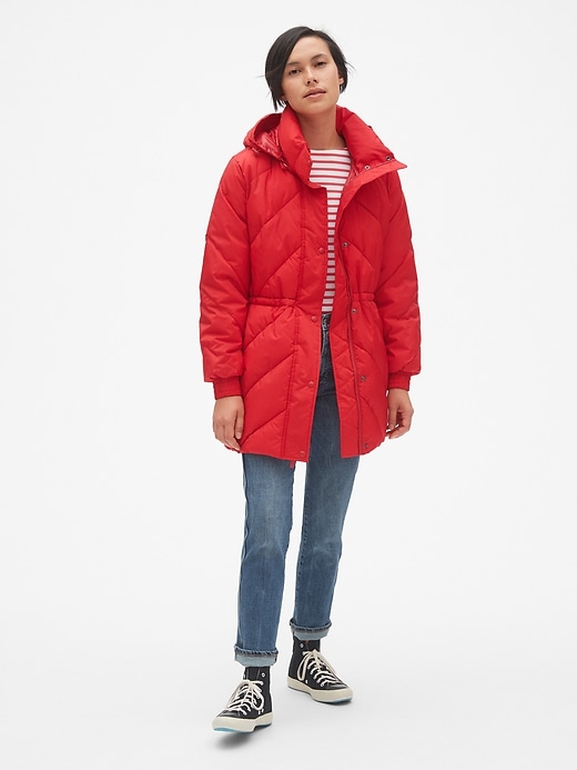 Image number 8 showing, ColdControl Elongated Puffer Jacket with Cinched-Waist