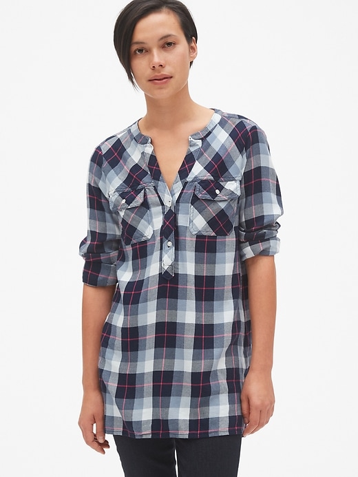 Image number 4 showing, Plaid Henley Tunic