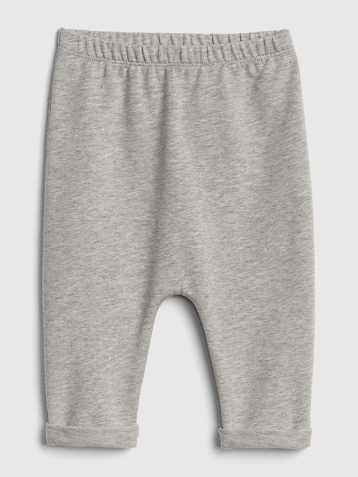 2 of 8 showing, with the color light heather gray of product Baby Heart Pull-On Pants