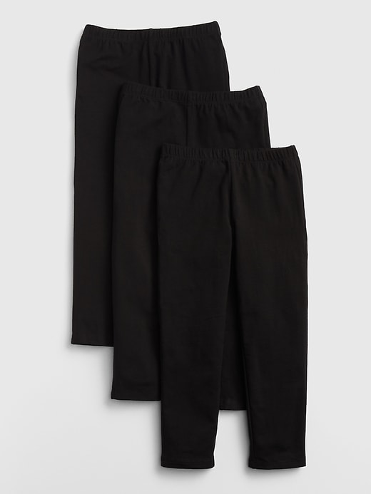 1 of 8 showing, with the color true black of product Kids Capri Leggings in Stretch Jersey (3-Pack)