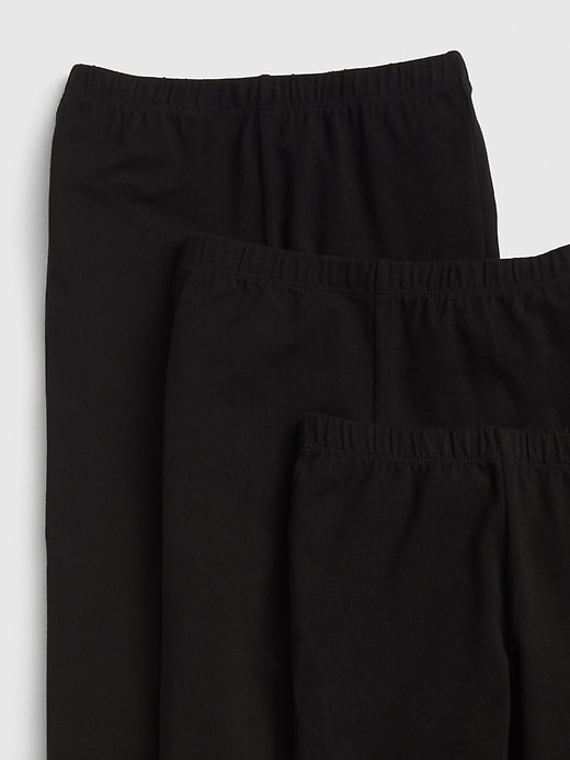 2 of 8 showing, with the color true black of product Kids Capri Leggings in Stretch Jersey (3-Pack)