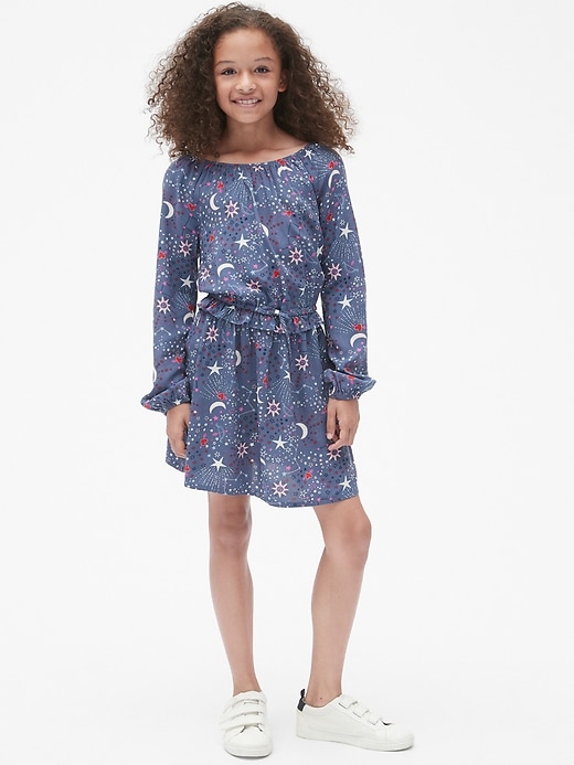 Image number 2 showing, Kids Print Ruffle Cinched-Waist Dress