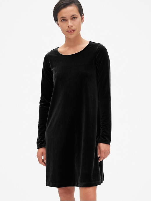 Long Sleeve Velvet Swing Dress | Gap