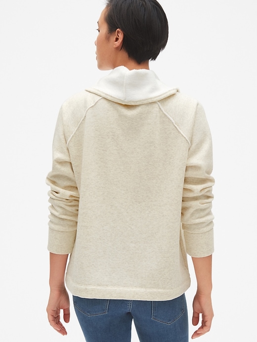 Image number 2 showing, Faux-Fur Lined Funnel-Neck Pullover Sweatshirt