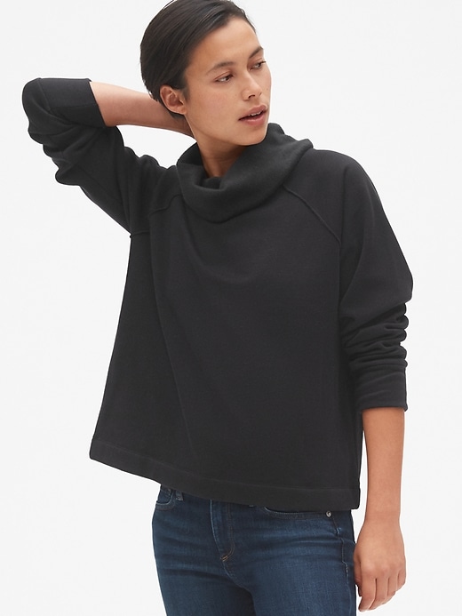 Image number 7 showing, Faux-Fur Lined Funnel-Neck Pullover Sweatshirt