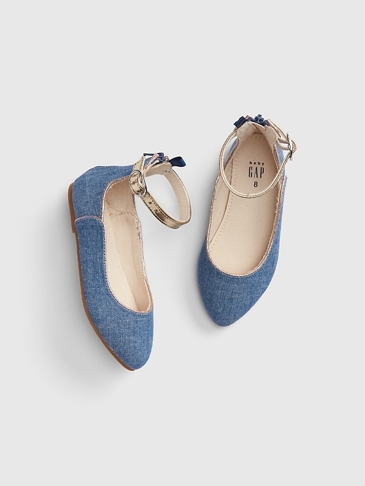 Image number 1 showing, Toddler Chambray Ballet Flats