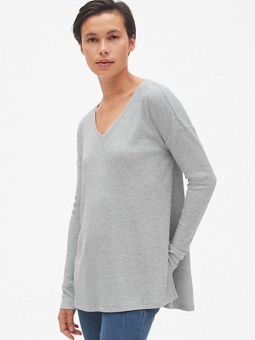View large product image 1 of 1. Long Sleeve V-Neck Thermal Top