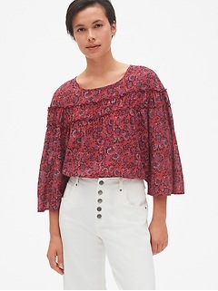 tiered ruffle blouse gap