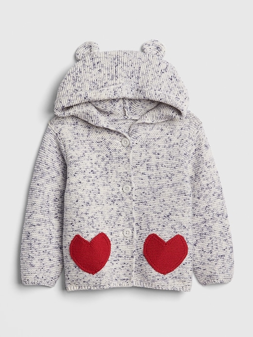 Image number 1 showing, Baby Heart Garter Hoodie Sweater