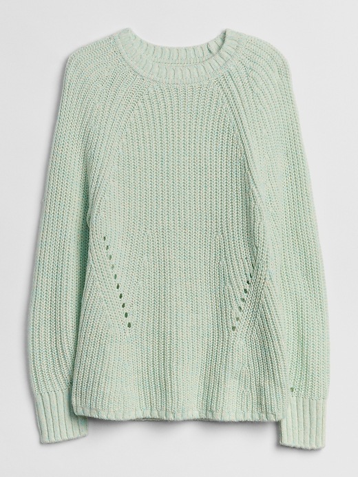 Image number 6 showing, Marled Pointelle Crewneck Pullover Sweater