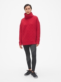 View large product image 5 of 6. GapFit Jacquard Knit Funnel-Neck Pullover Sweatshirt