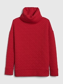 View large product image 6 of 6. GapFit Jacquard Knit Funnel-Neck Pullover Sweatshirt