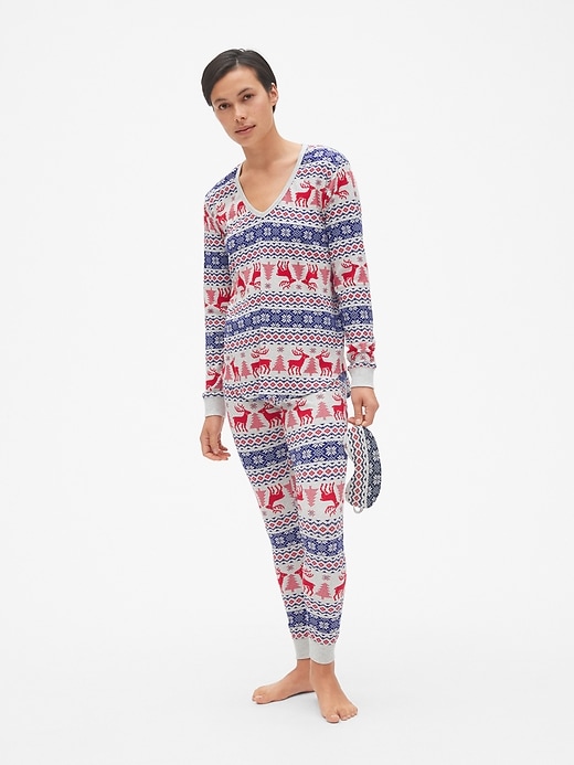 View large product image 1 of 2. Ribbed PJ Set with Eye Mask