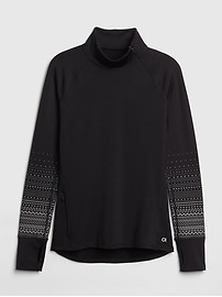 View large product image 6 of 9. GapFit Winterbrush Asymmetrical Half-Zip Reflective Print Pullover
