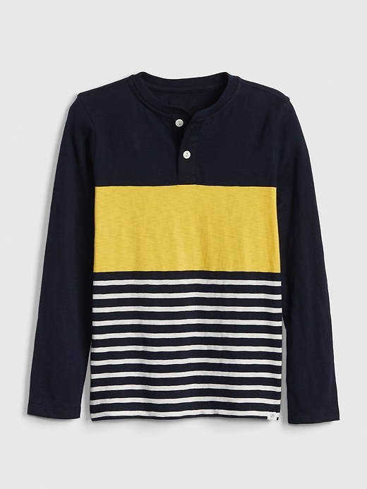 Image number 1 showing, Kids Stripe Henley T-Shirt