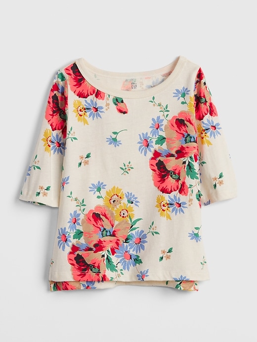 Image number 1 showing, Toddler Print Elbow-Length Boxy T-Shirt
